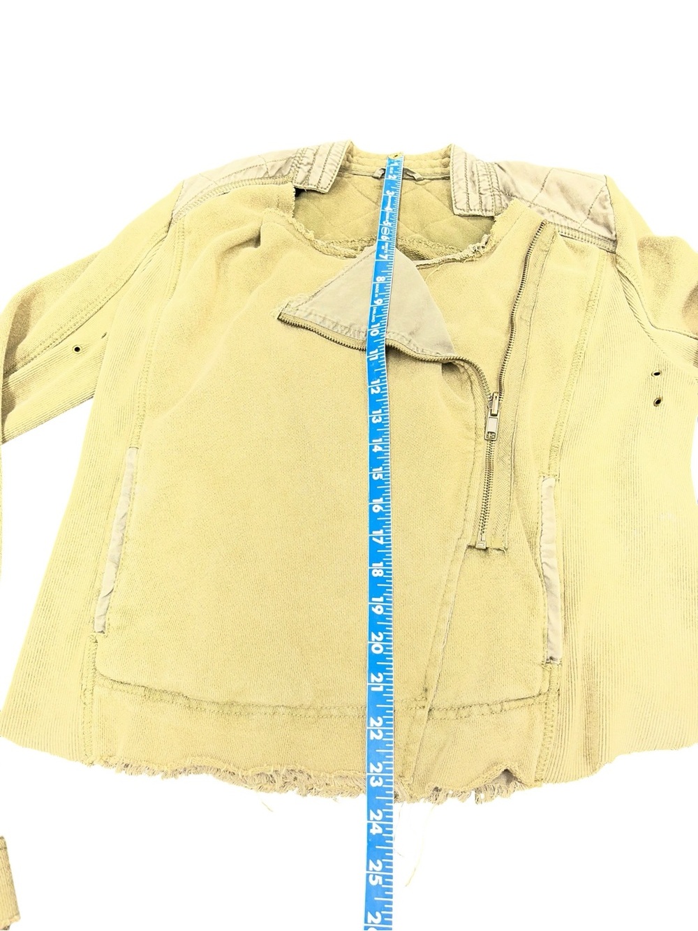Free People Womens Size Medium Shrunken Moto Jacket Olive Moss Green - Picture 5 of 8